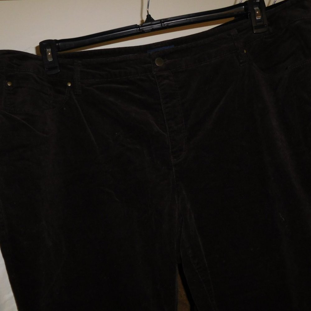 22W CHARTER CLUB BROWN CORDUROY PANTS LEXINGTON FI
